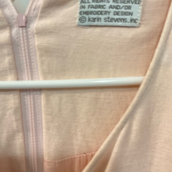 Size 20 vintage shell pink linen cotton rayon dress - Picture 6 of 7